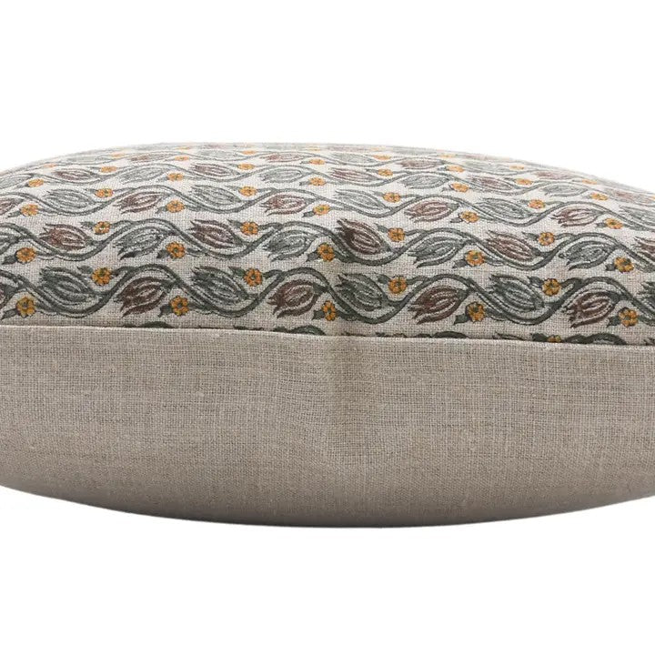 Boho Design Thick Linen Block Print Cushion Cover- Kersangri