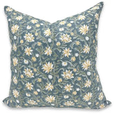 Artfully Hand Made Block Thick Cotton White Pillow Cover -Aradhana