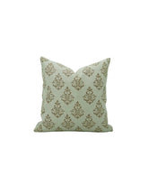 Hand-Carved Decorative Block Print Boho Pure Linen Pillow Cover- Ekakshar Buta