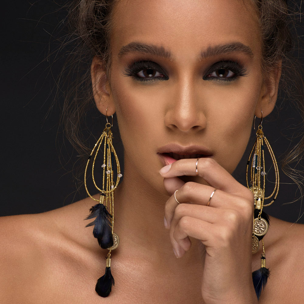 Al Shama – Gold Gemstone Earrings (Top Seller)