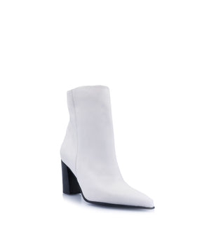 Chic White Leather Booties Reni