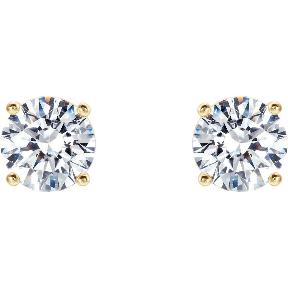 1 1/2 CT Lab-Grown Diamond 4-Prong Stud Earrings in 14K Gold