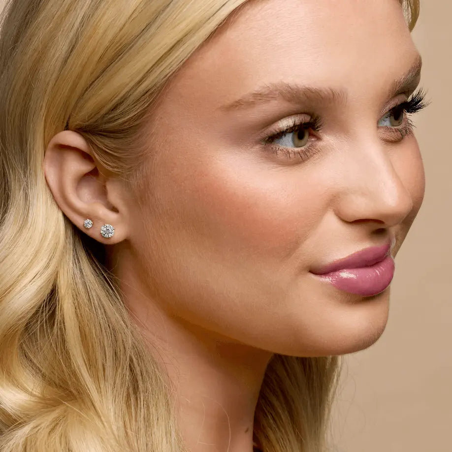 1 1/2 CT Lab-Grown Diamond 4-Prong Stud Earrings in 14K Gold
