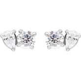 14K Gold 1 1/6 CTW Lab-Grown Diamond Two-Stone Stud Earrings