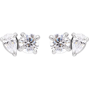 14K Gold 1 1/6 CTW Lab-Grown Diamond Two-Stone Stud Earrings