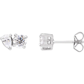 14K Gold 1 1/6 CTW Lab-Grown Diamond Two-Stone Stud Earrings
