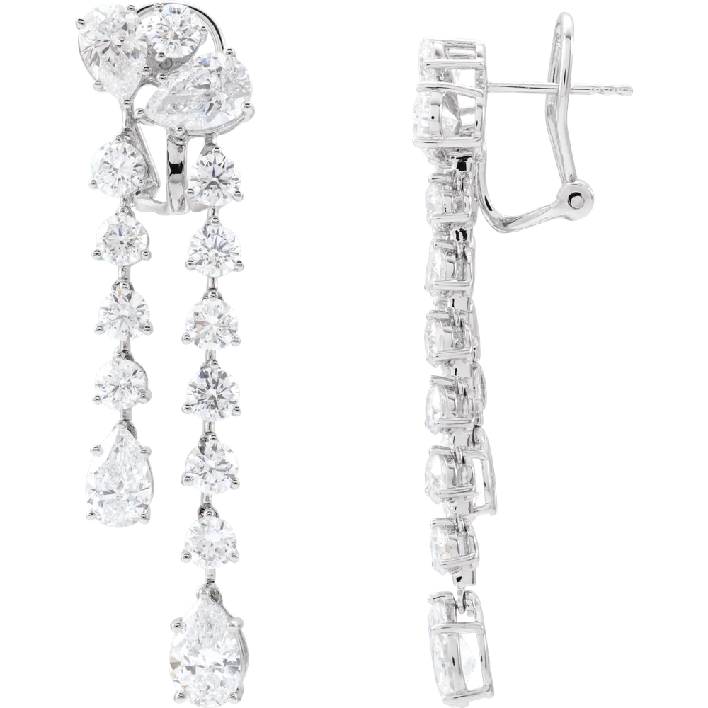 14K Gold 9 1/2 CTW Lab-Grown Diamond Dangle Earrings