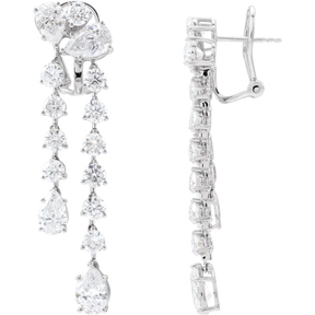 14K Gold 9 1/2 CTW Lab-Grown Diamond Dangle Earrings