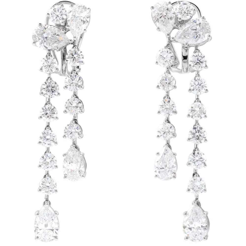 14K Gold 9 1/2 CTW Lab-Grown Diamond Dangle Earrings