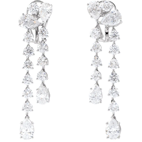 14K Gold 9 1/2 CTW Lab-Grown Diamond Dangle Earrings