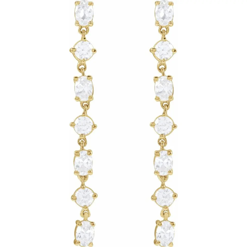 1 1/5 CT Lab-Grown Diamond Dangle Earrings in 14K Gold