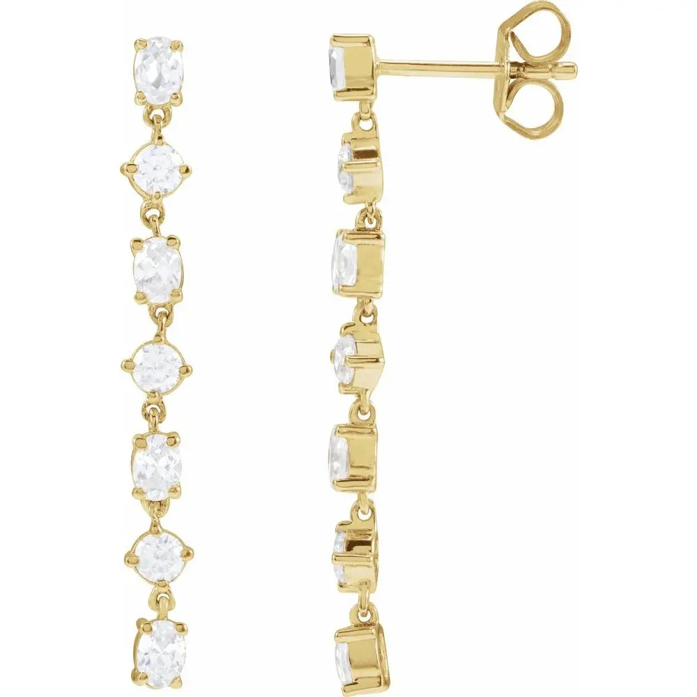 1 1/5 CT Lab-Grown Diamond Dangle Earrings in 14K Gold