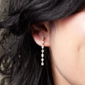 1 1/5 CT Lab-Grown Diamond Dangle Earrings in 14K Gold