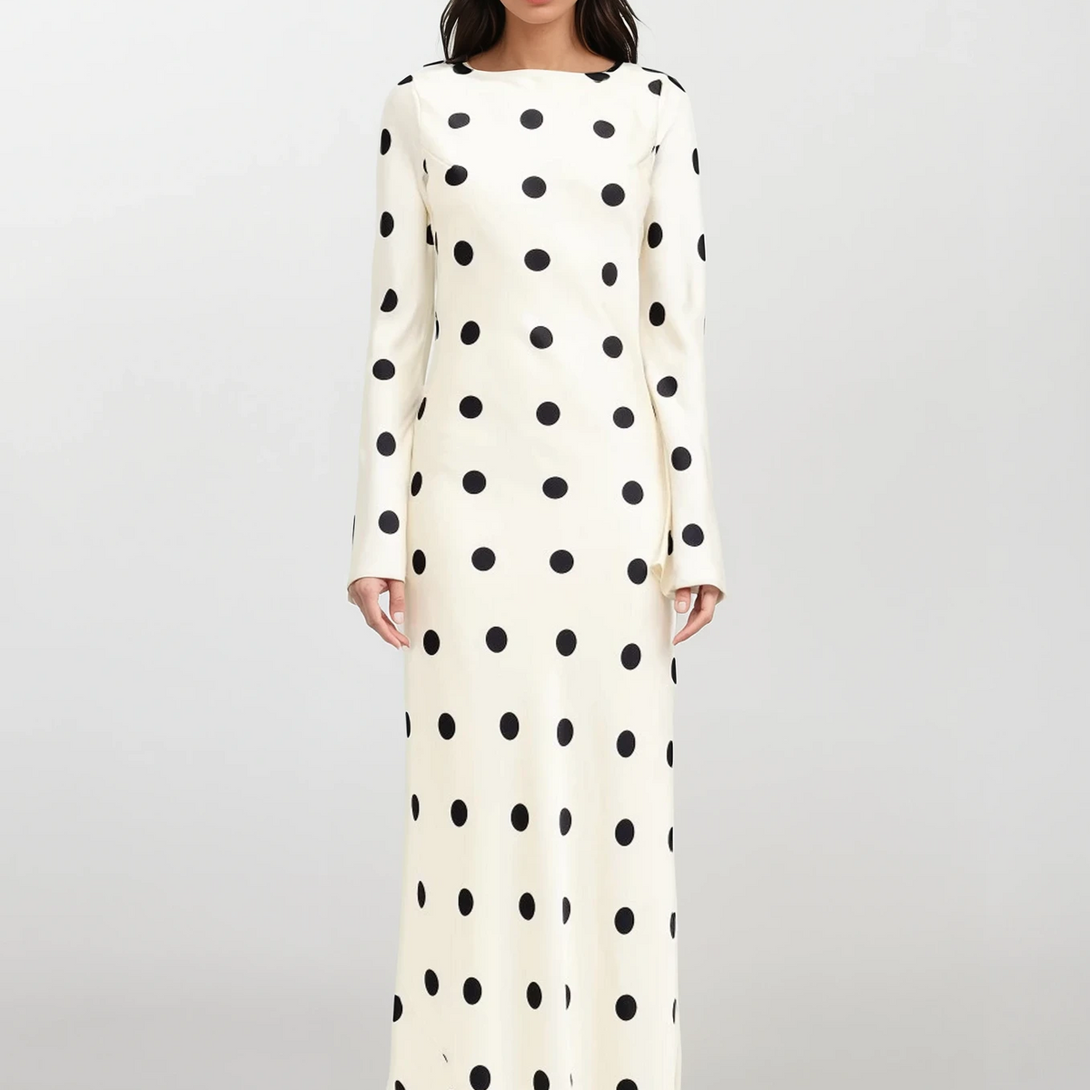 Clara Polka-Dot Long Sleeve Gown