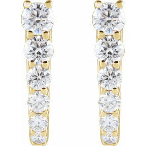 1/2 CT Natural Diamond 12.95 mm Hoop Earrings in 14K Gold