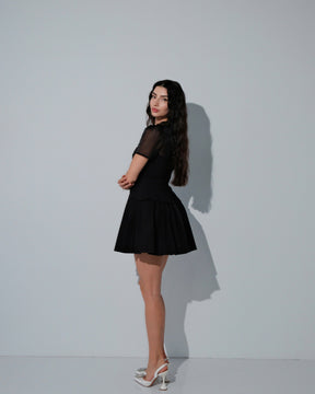 Seraphina Black Pleated Dress