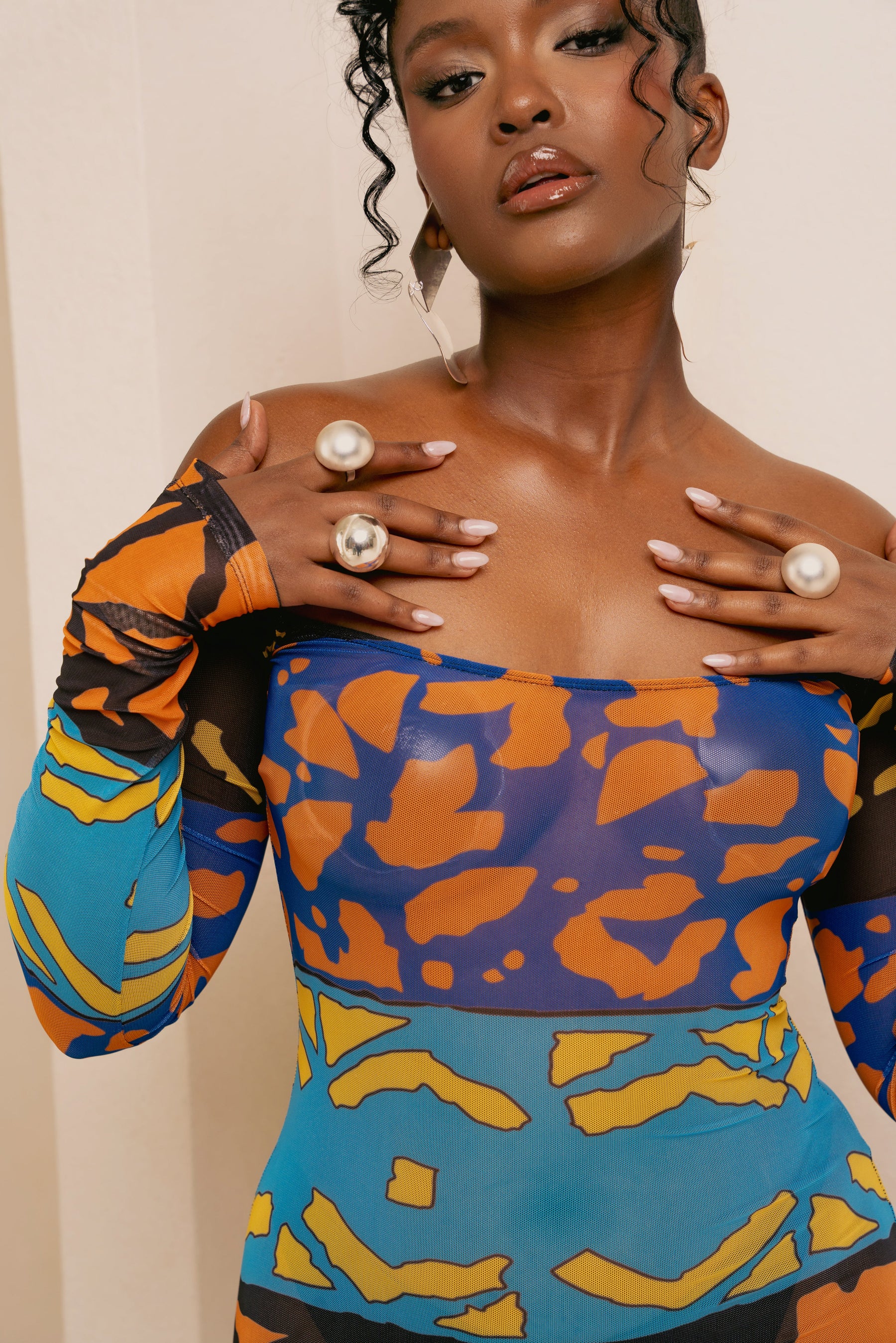 ANU BLACK OFF SHOULDER MAXI DRESS