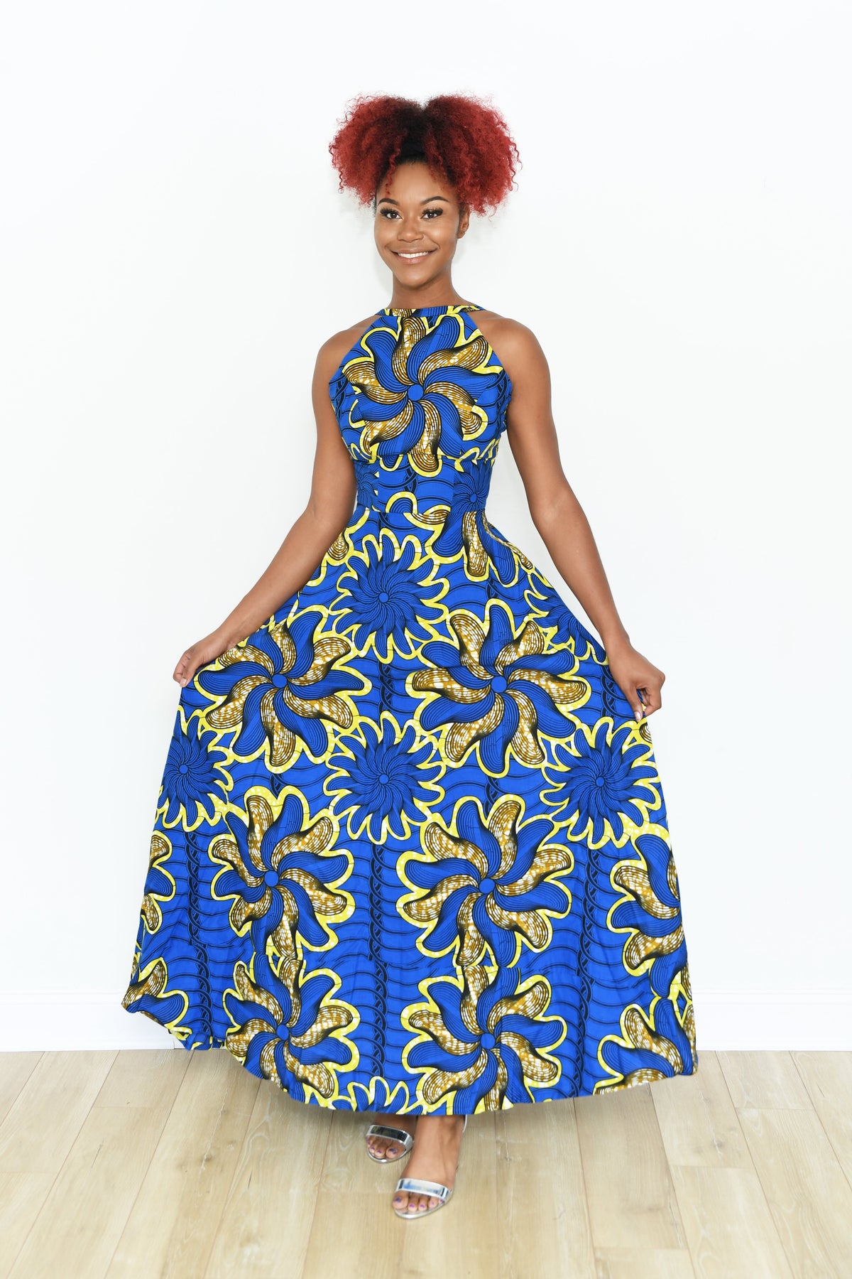 Blue Backless Maxi Dress