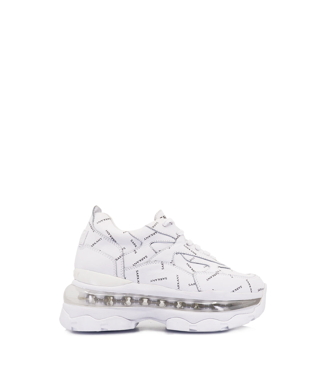 Sleek White Leather & Suede Sneakers Full