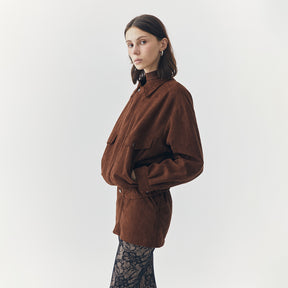 REMI SUEDE JACKET AND SKORT SET