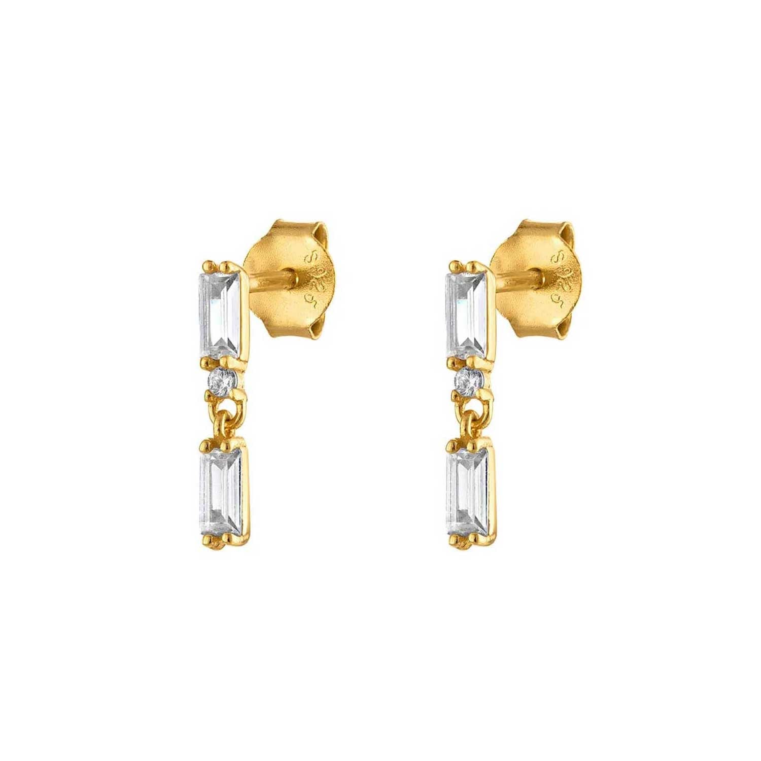 Double Pave Gold Earring