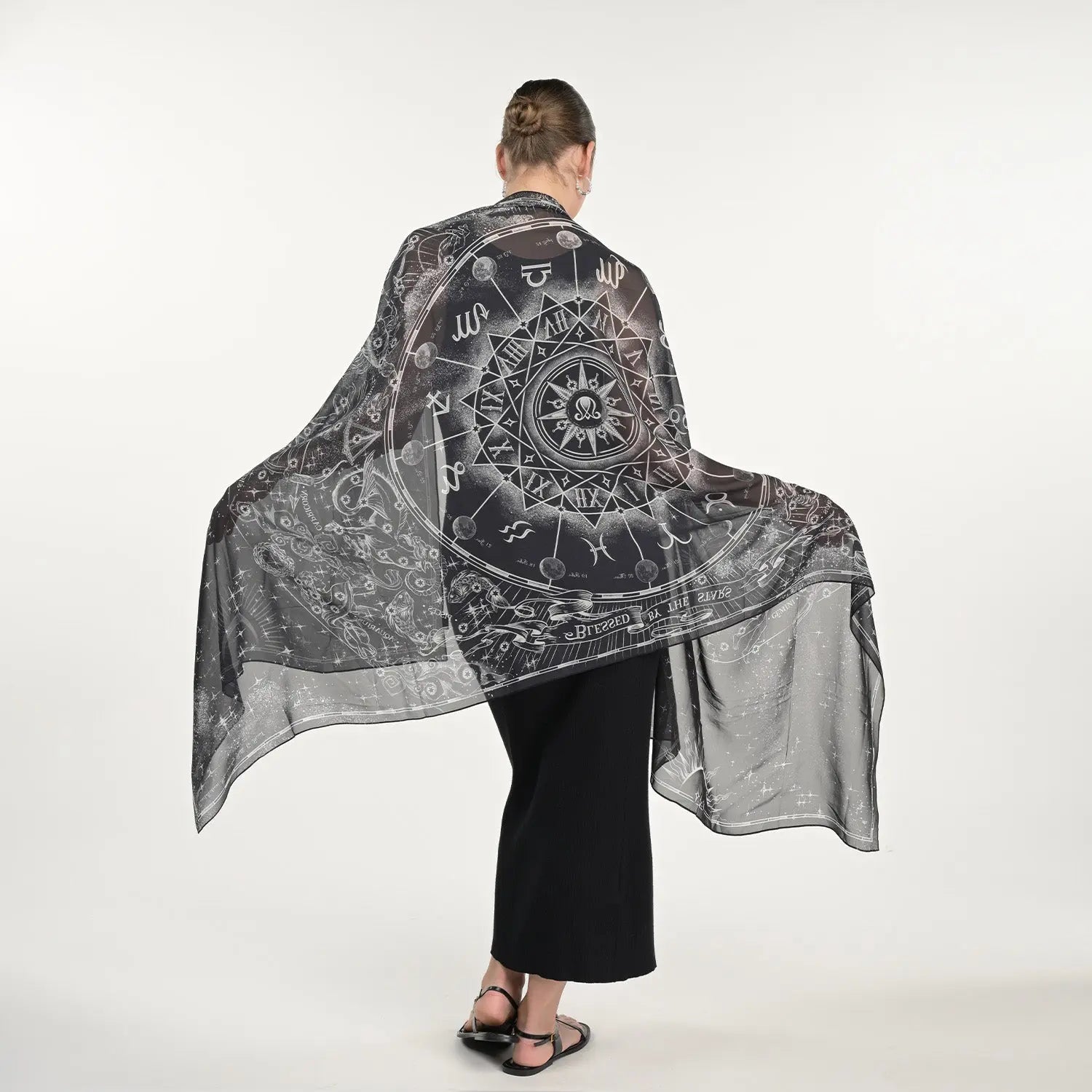 Zodiac Silk Chiffon Scarf