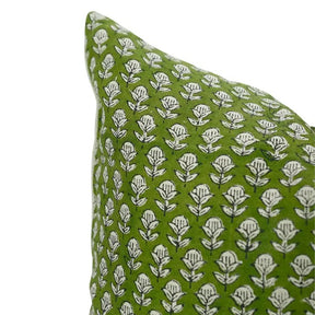 Floral Hand Made Unique Block Print Boho Pure Linen Pillow Cover- Tarangini