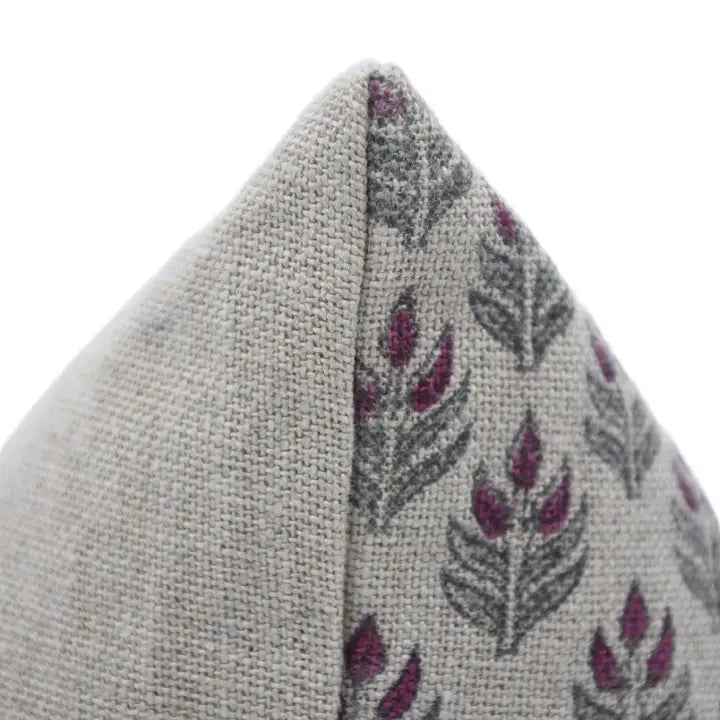 Unique Floral Block Print Thick Linen Pillow Cover - Alia