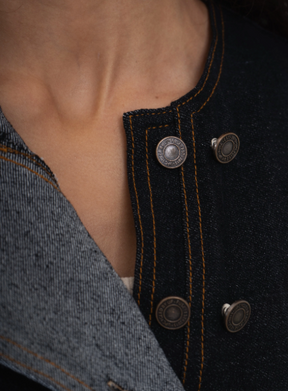 Asymmetric Denim Vest