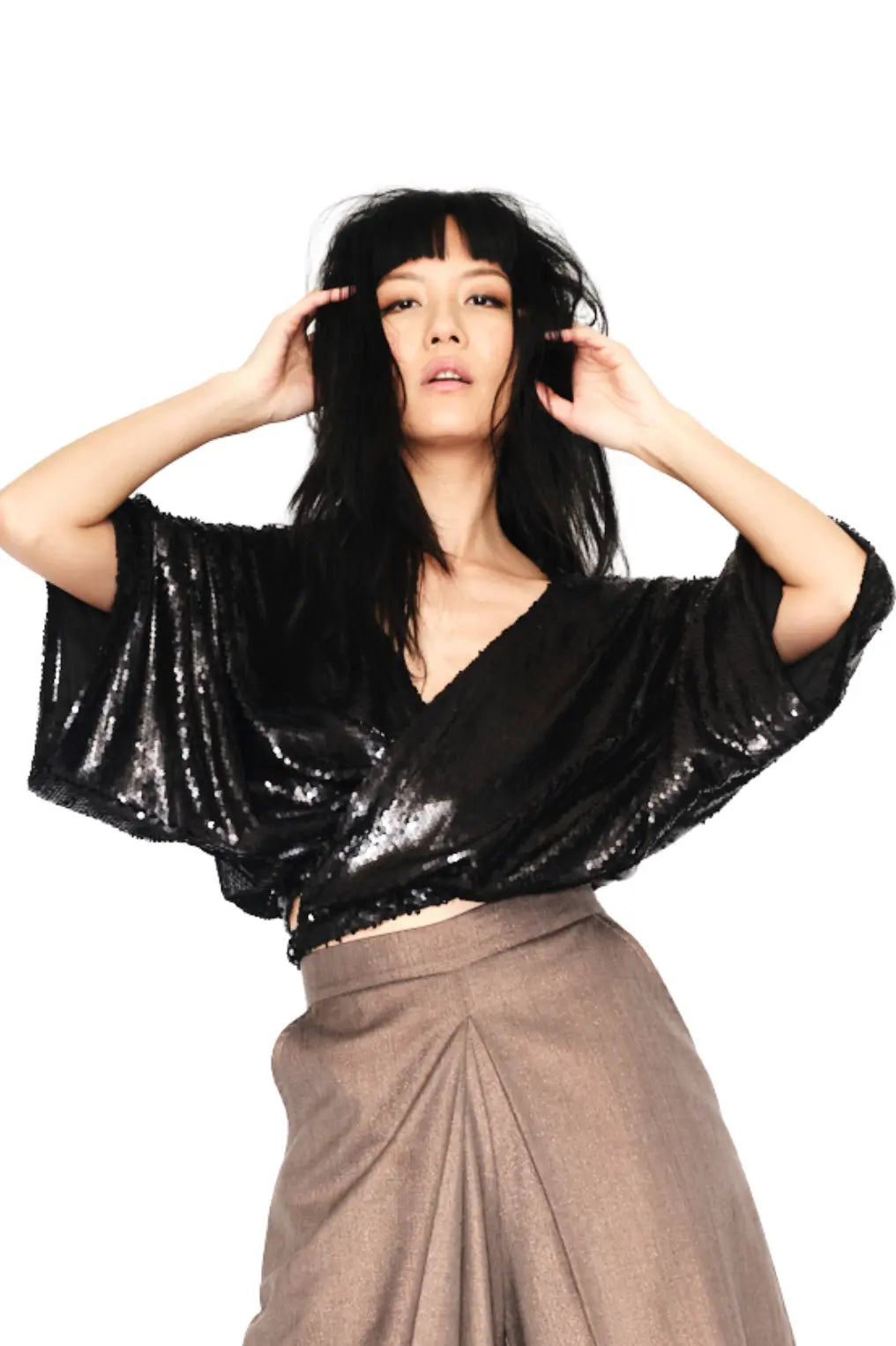 Sequin Wrap Top