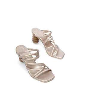Ficus Pop Gold Sculpted Heel Sandal