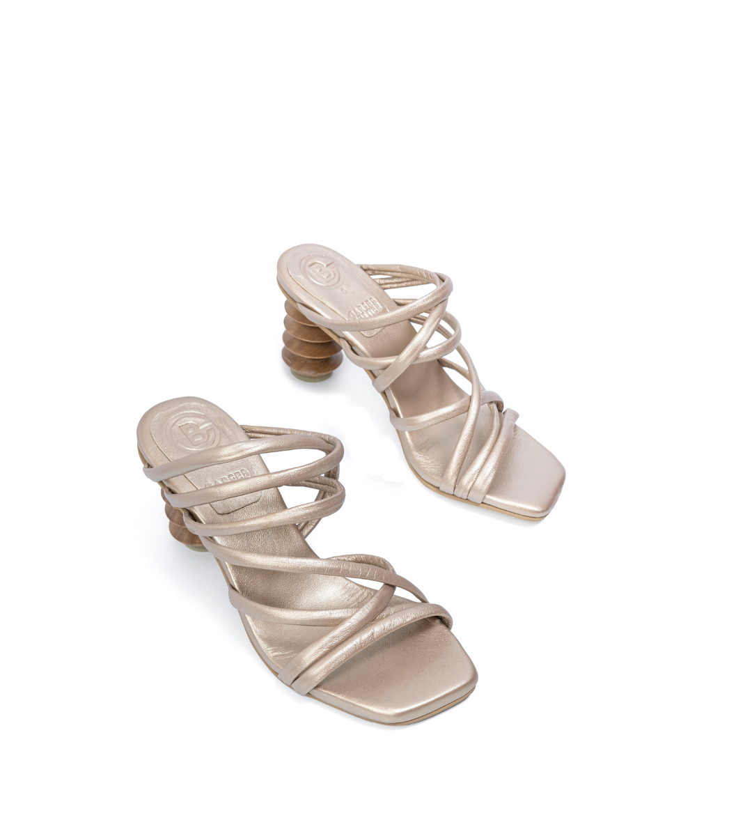 Ficus Pop Gold Sculpted Heel Sandal