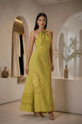 MEMORIAS by PASALUMAC– Women’s Zenú Handcrafted Halter Maxi Dress