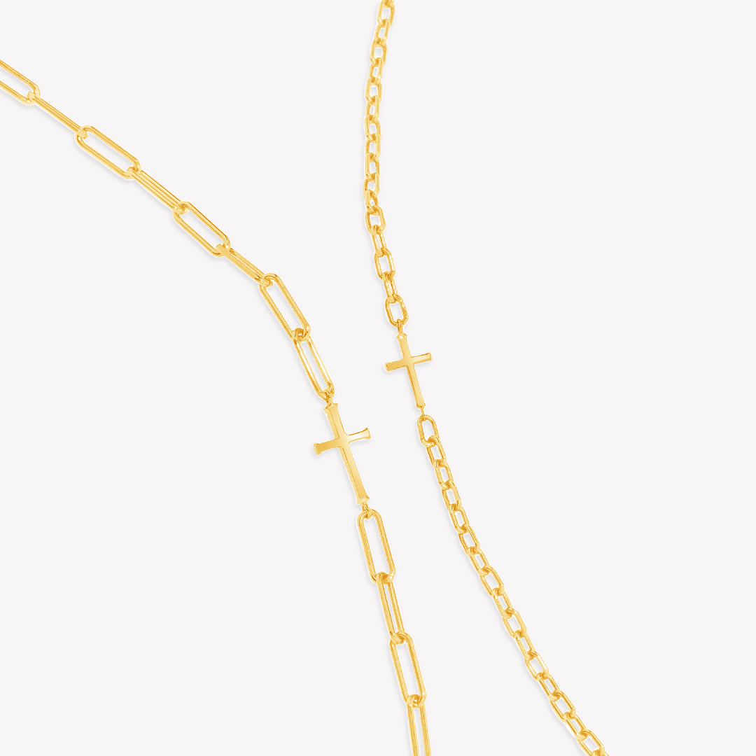 Mini Chain Breaker Cross Necklace