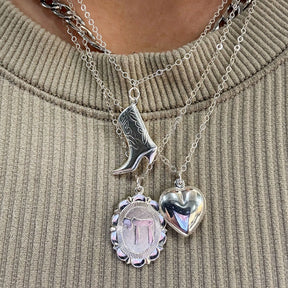 Sterling Silver Heart Charm Necklace