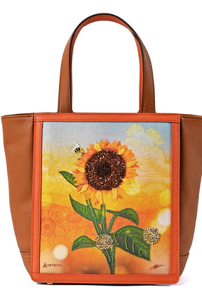 Exquisite Hand-Embroidered Sunflower Mini Tote