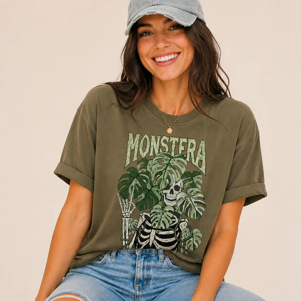 Monstera Skeleton Botanical Graphic Tee