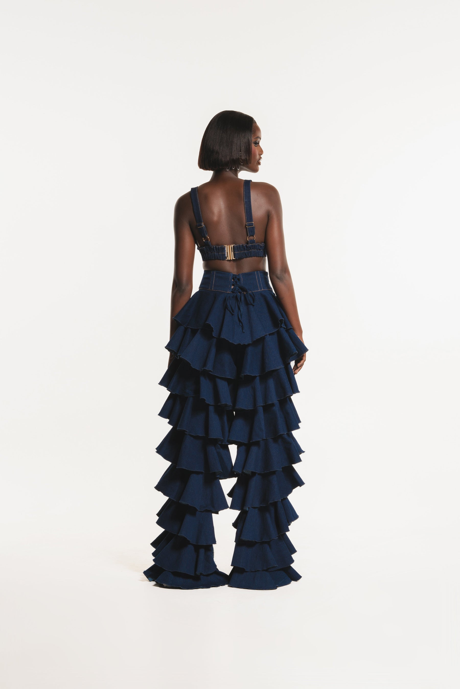 Denim DARIA Ruffle Pants