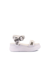 Elevated White Platform Sandals with Studs Roya