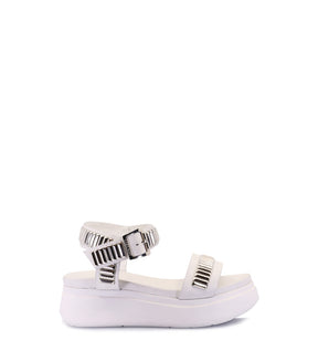 Elevated White Platform Sandals with Studs Roya