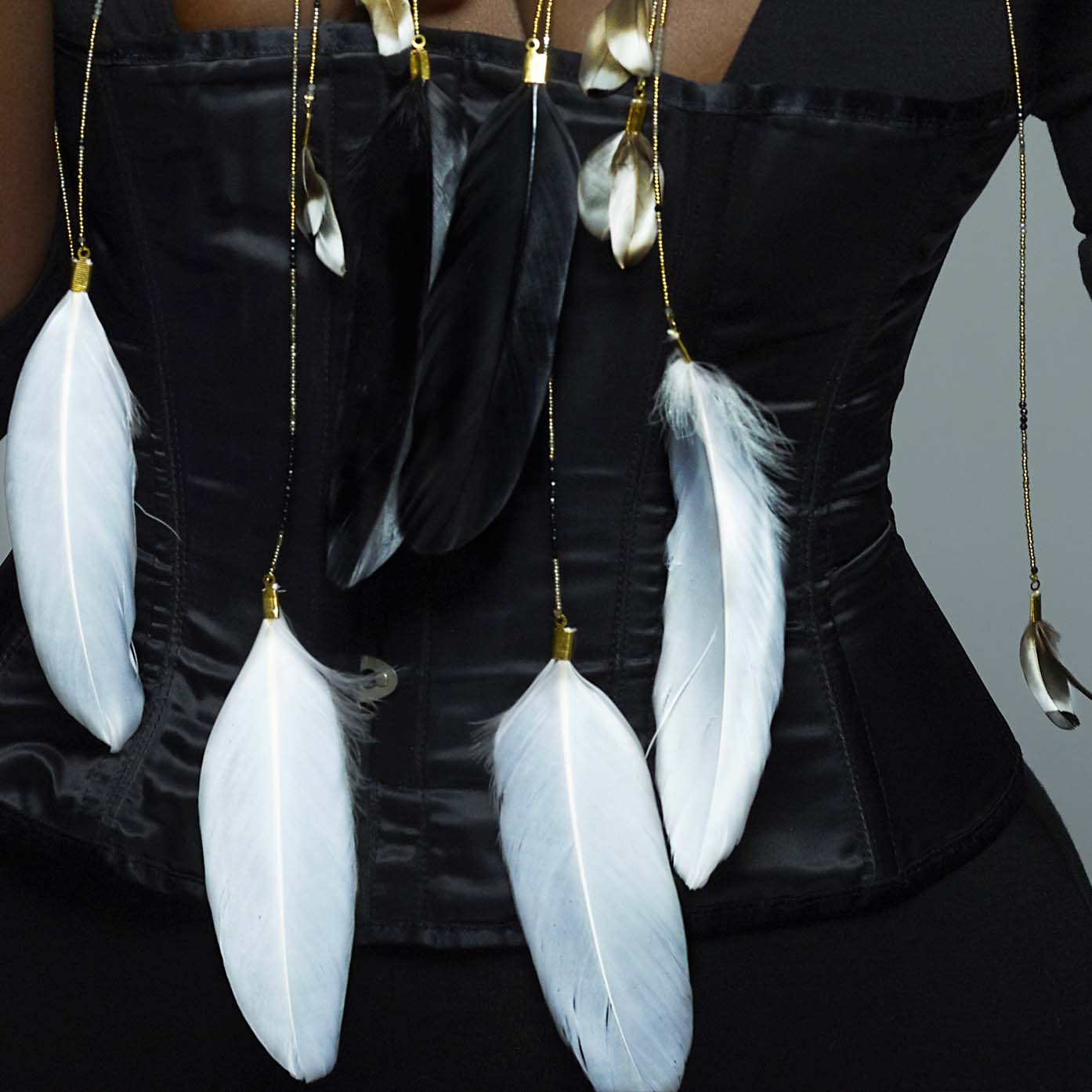 Aruna 24K Gold Agate Feather Cascade Necklace