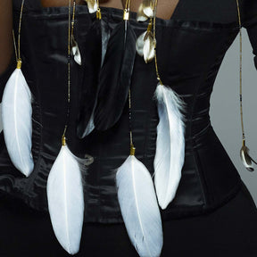 Aruna 24K Gold Agate Feather Cascade Necklace