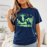 Cowboy Alien UFO Abduction Graphic T-Shirt |
