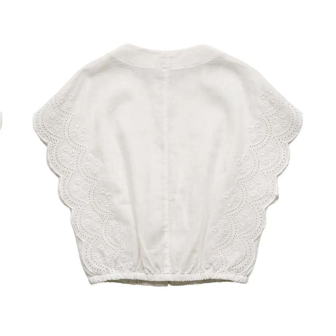 Flutter Sleeve Top White
