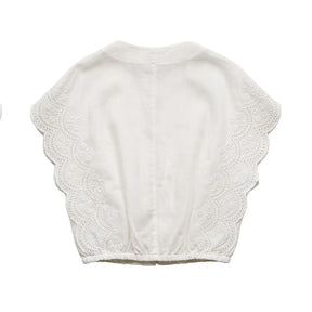 Flutter Sleeve Top White