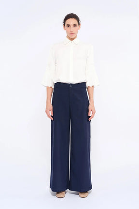 Daysi Ruched Detail Trouser | Navy