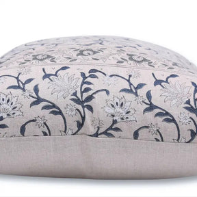 Home Decor Hand-carved Block Printed Pure Linen Cushion Cover - Aradhana