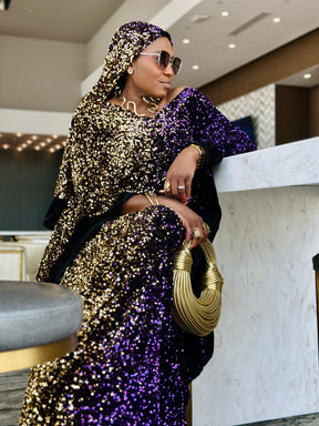 Joro Sequin Dress Boubou (purple)