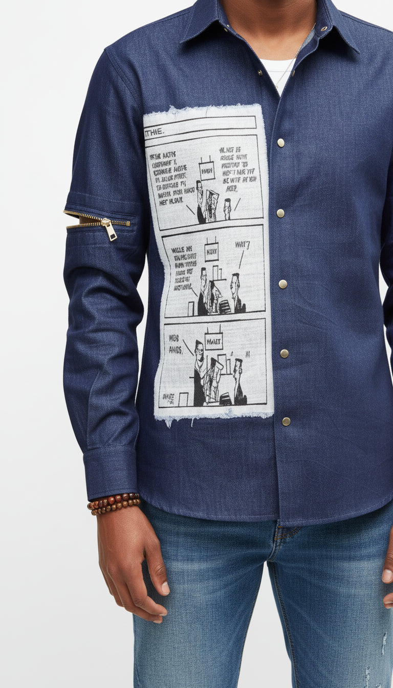 THE CONCORD NEWSPAPER DENIM SHIRT