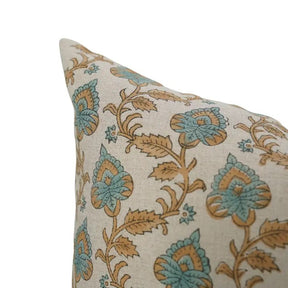 Farmhouse Style Hand Block Print Boho Pure Linen Pillow Cover- Madhubala